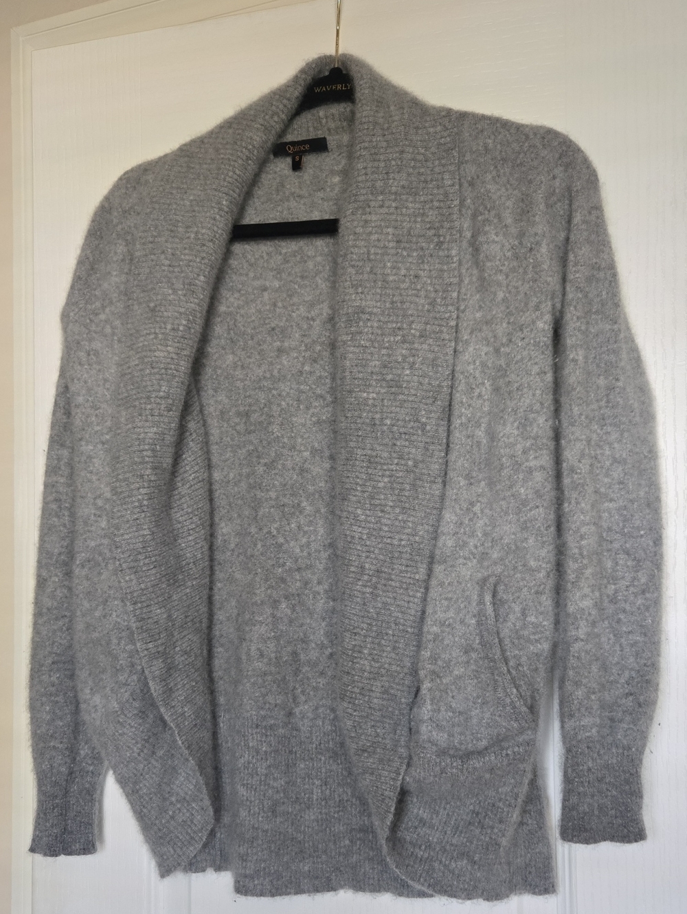 Quince Cashmere Shawl-Collar Open Cardigan - Picture 1 of 3